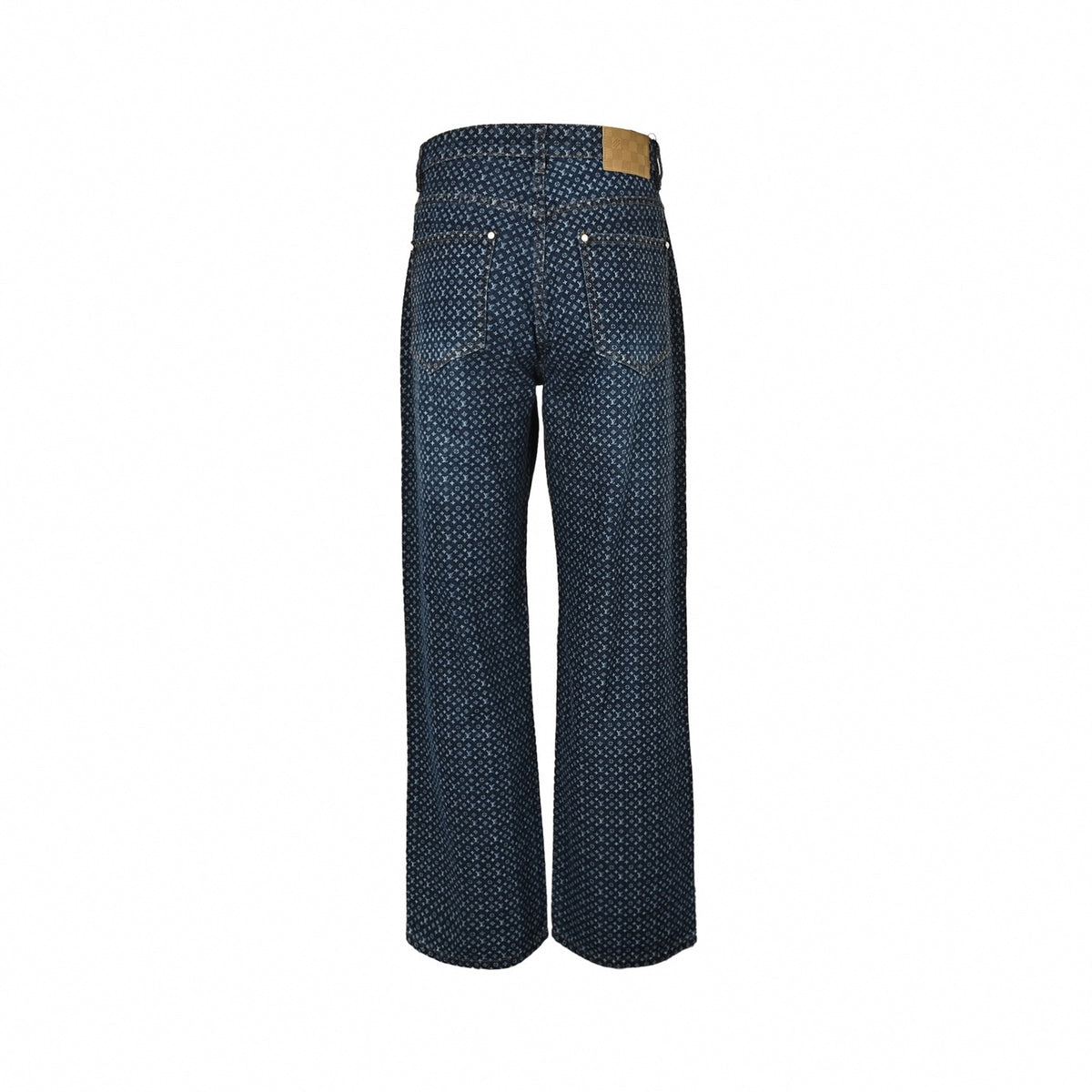 Micro Monogram Wide-Leg Denim Jeans