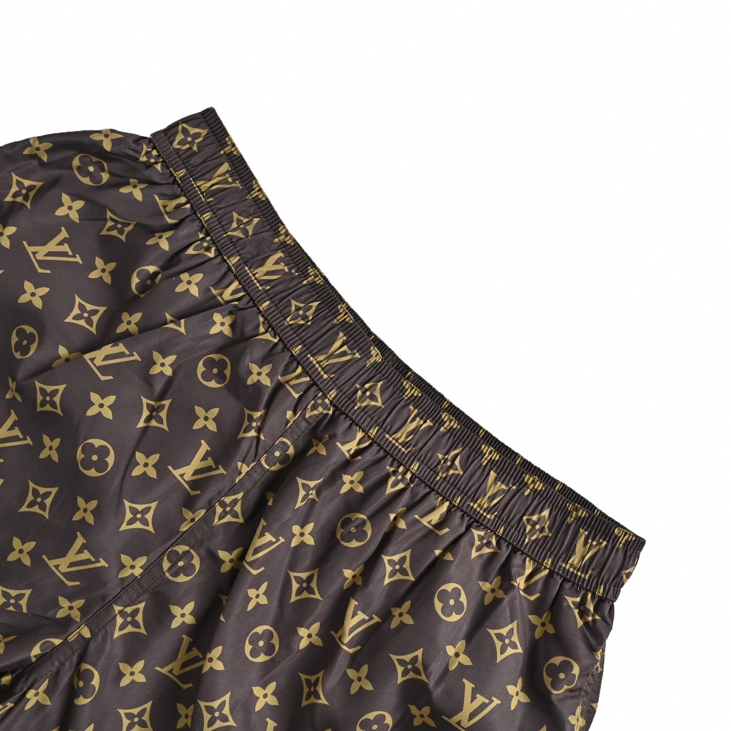 All-Over Monogram Swim Shorts - Brown