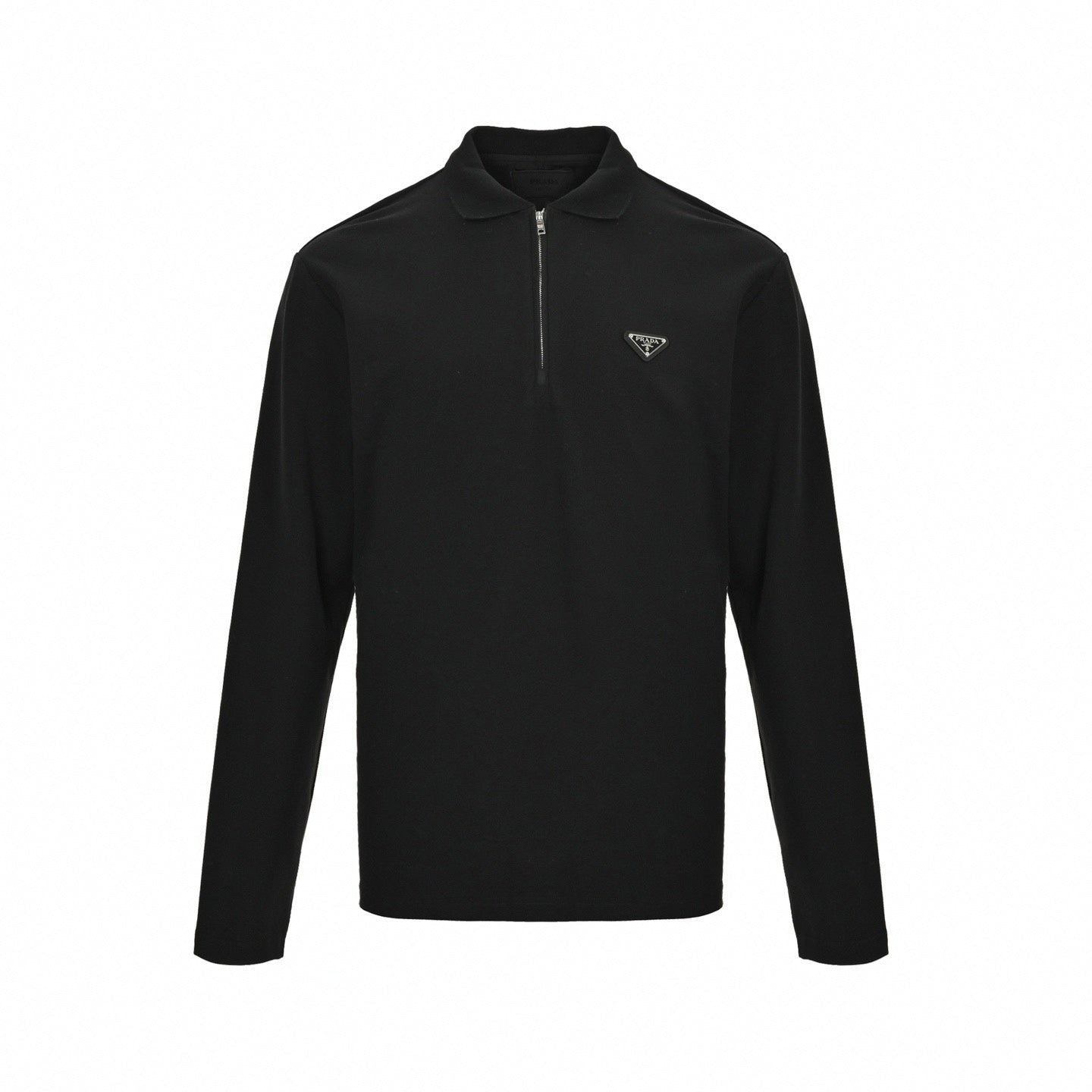 Triangle Logo Quarter-Zip Long-Sleeve Polo
