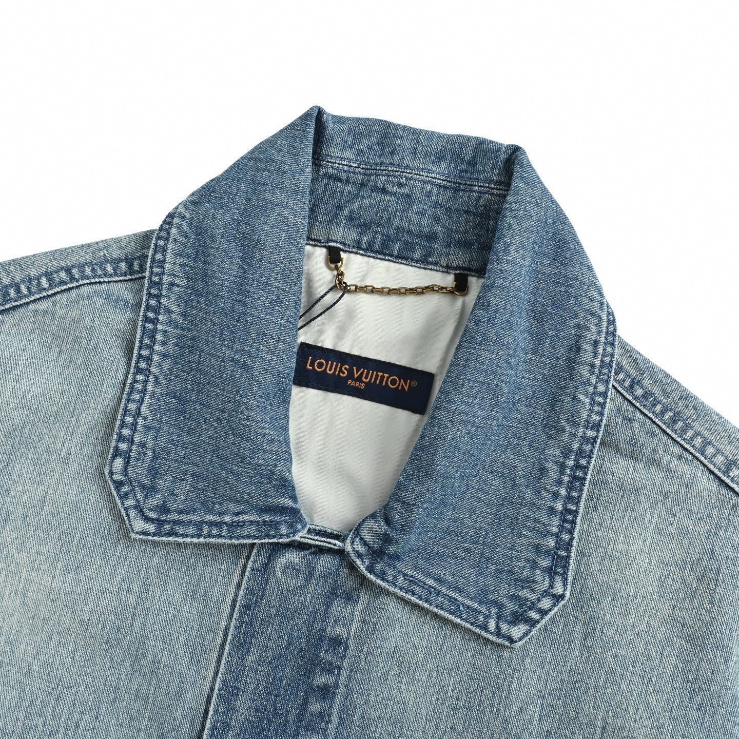 Monogram Denim Short-Sleeved Shirt