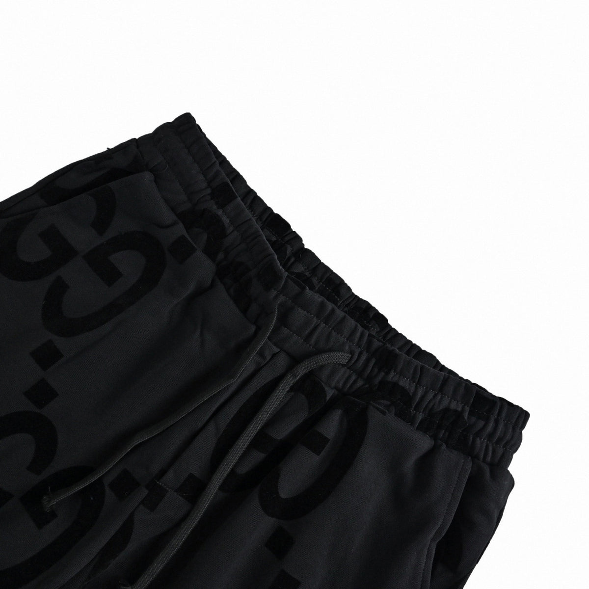 Jumbo GG Flocked Velvet Track Trousers in Black
