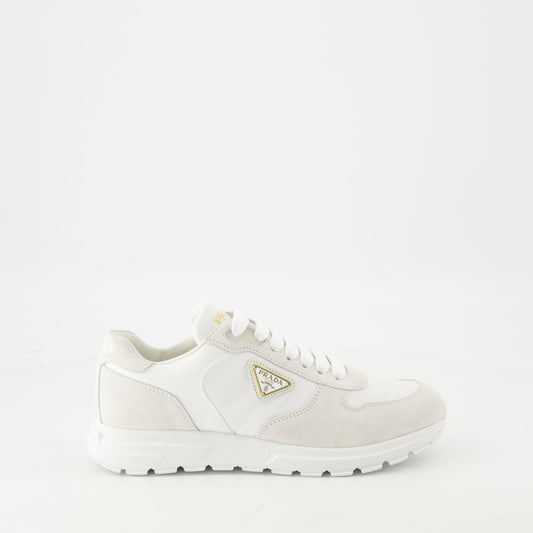 Nylon and Leather Sneakers