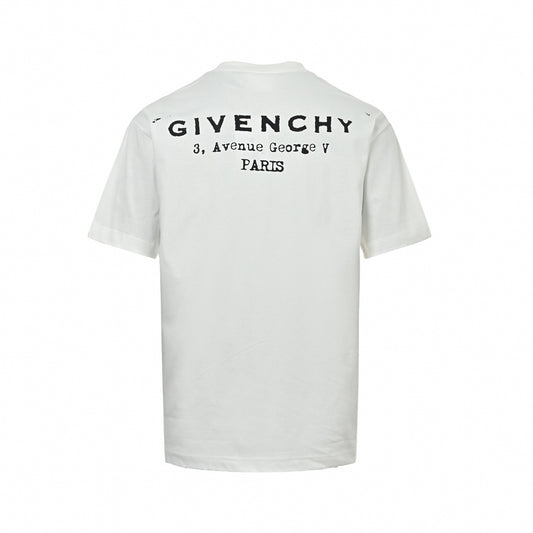 Distressed Address Logo T-Shirt | White