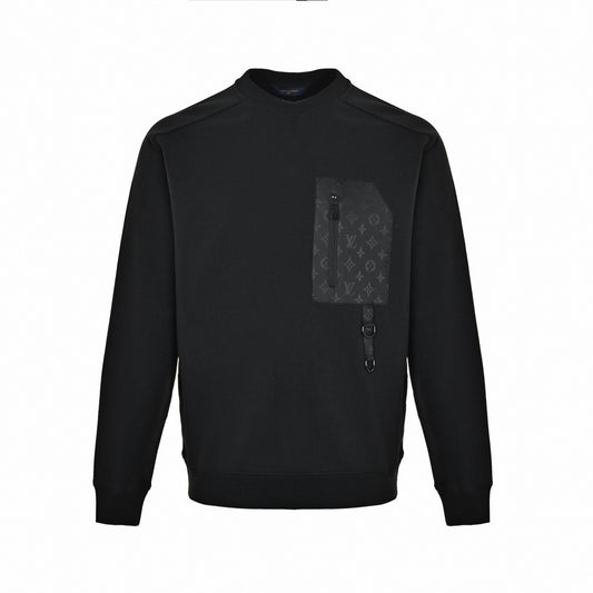 D-Ring Detail Monogram Sweatshirt - Black