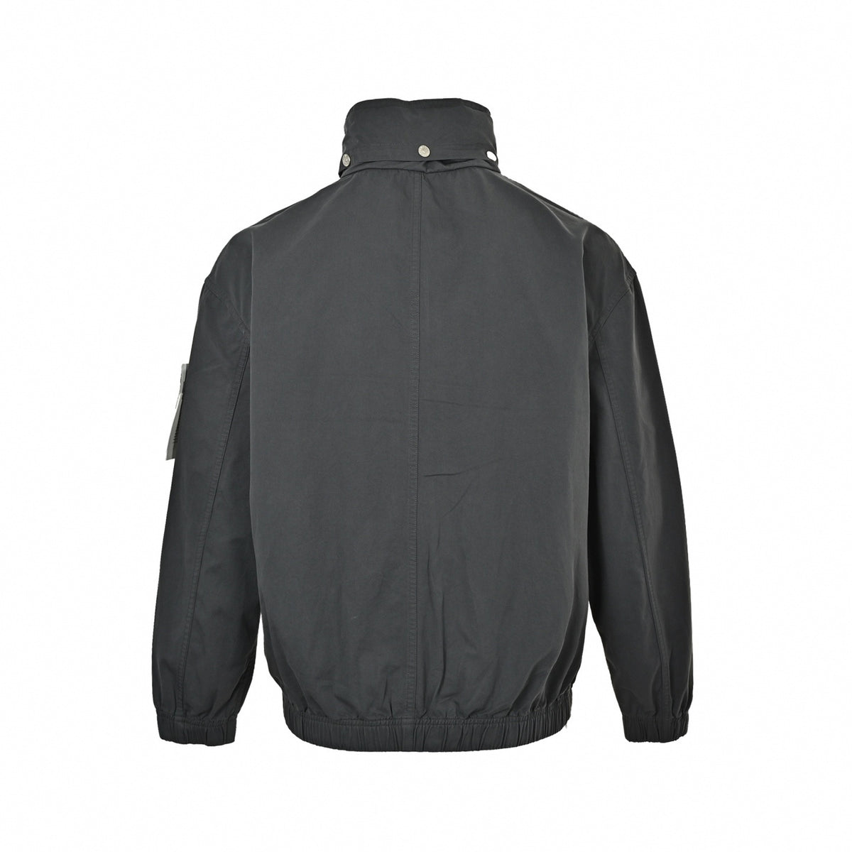 Raso Gommato High-Neck Zip Jacket in Charcoal Grey