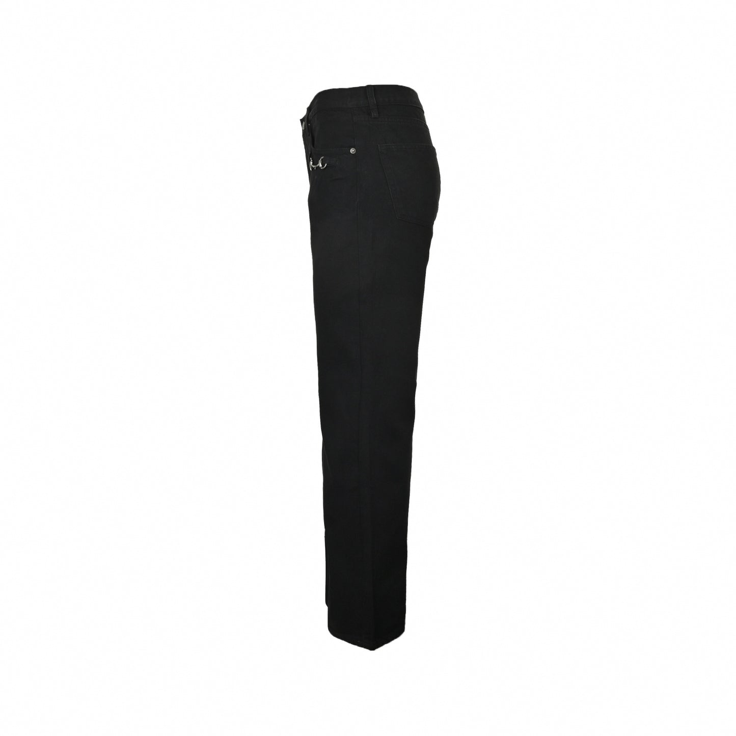Horsebit Detail Jeans - Black