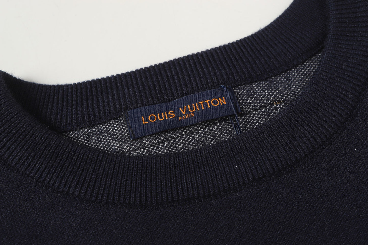 Scattered Monogram Intarsia Wool Crewneck | Navy