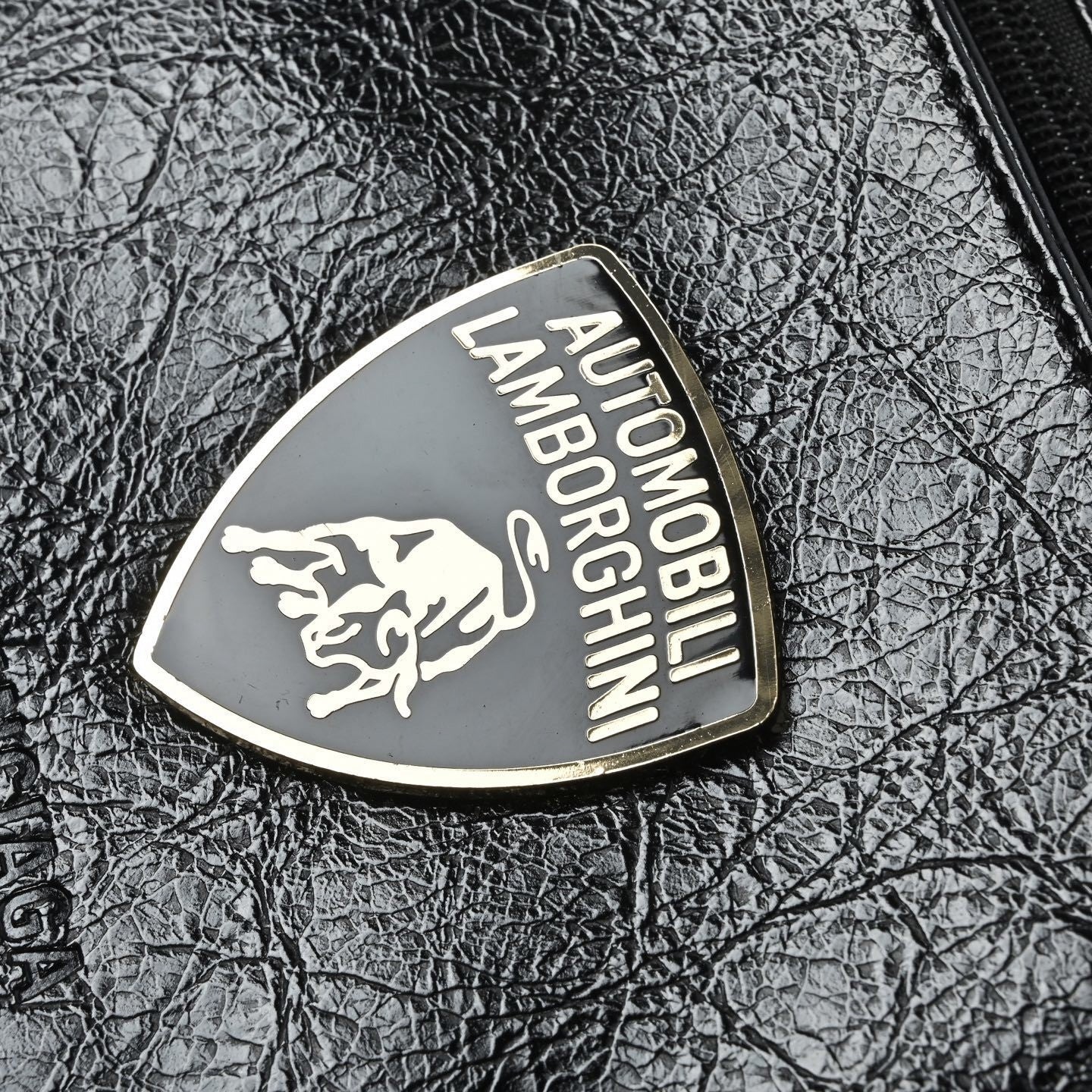 Lamborghini Shield Crinkled Crossbody | Black