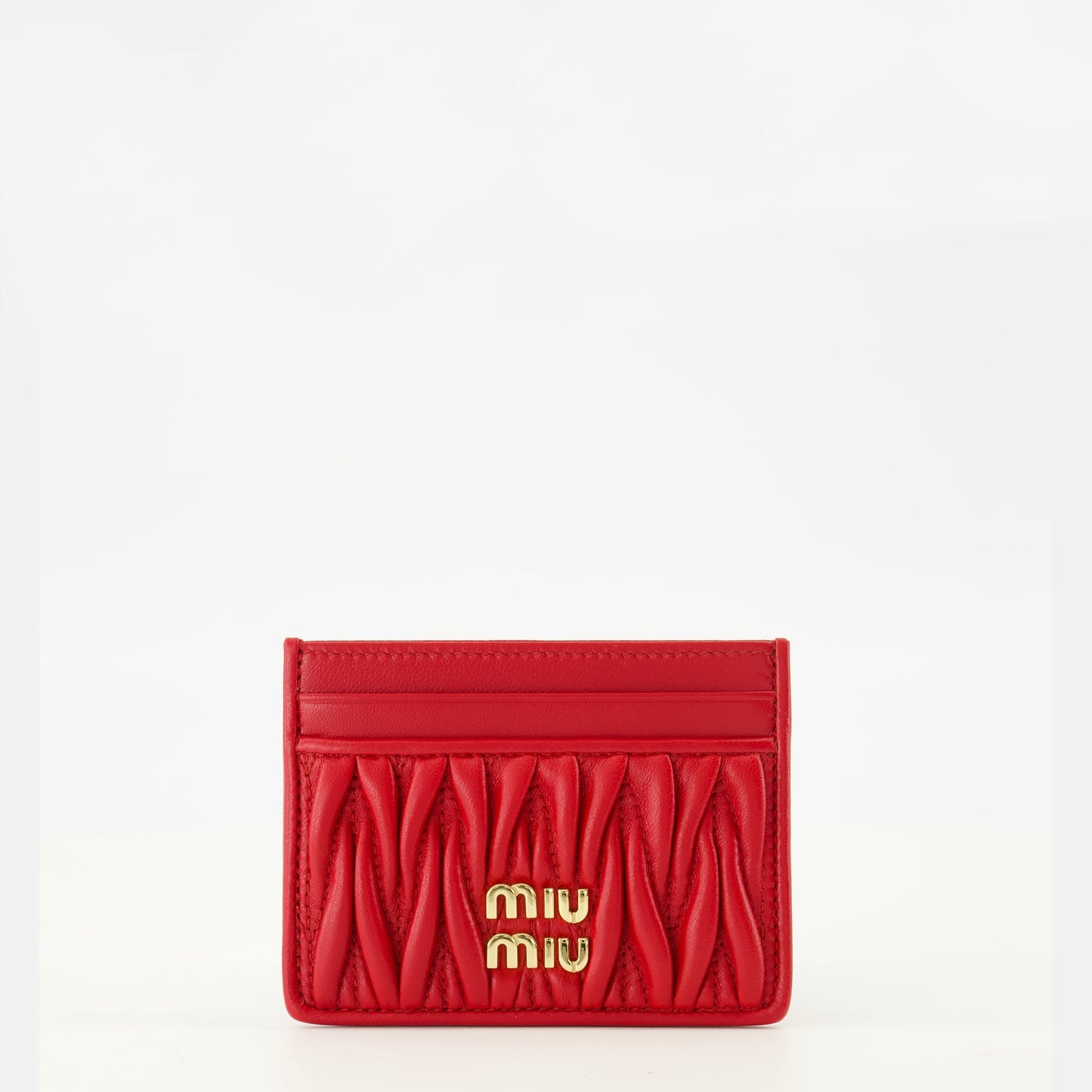 Red Quilted Leather Card Holder