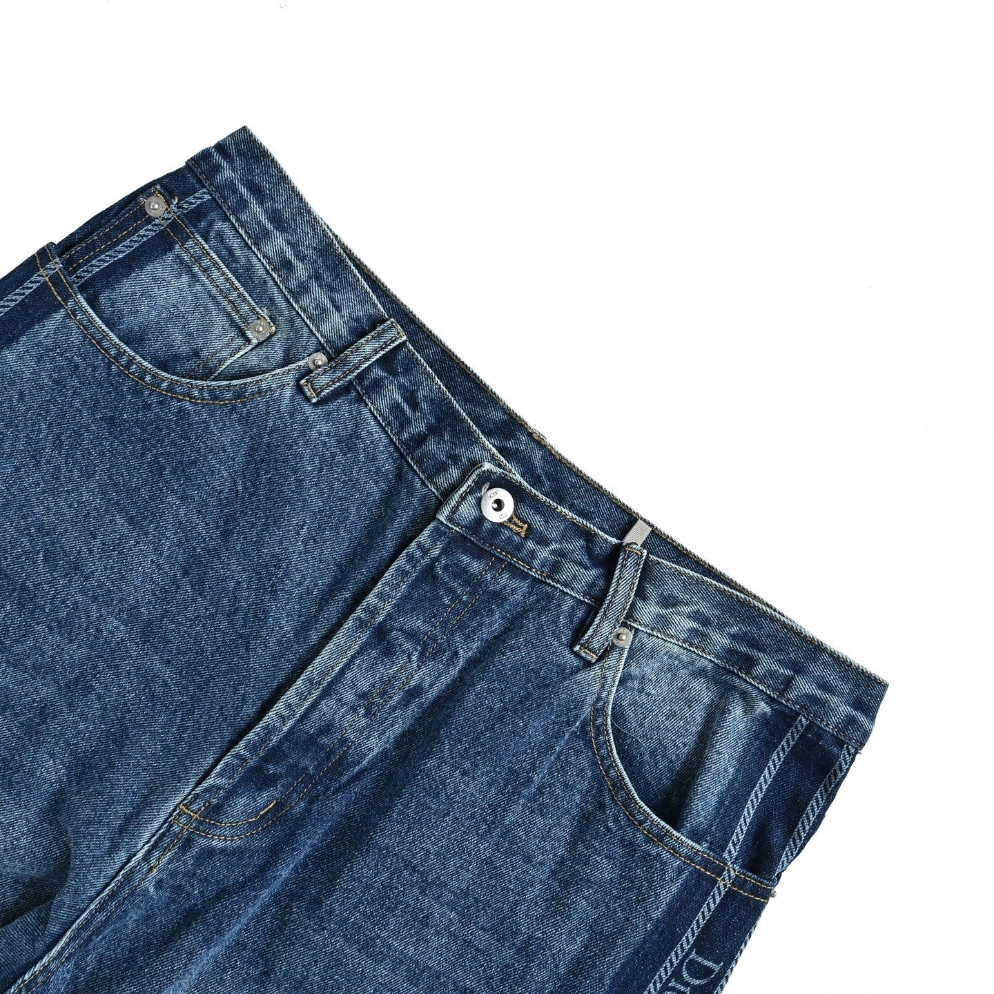 Logo Stripe Wide-Leg Jeans - Vintage Blue