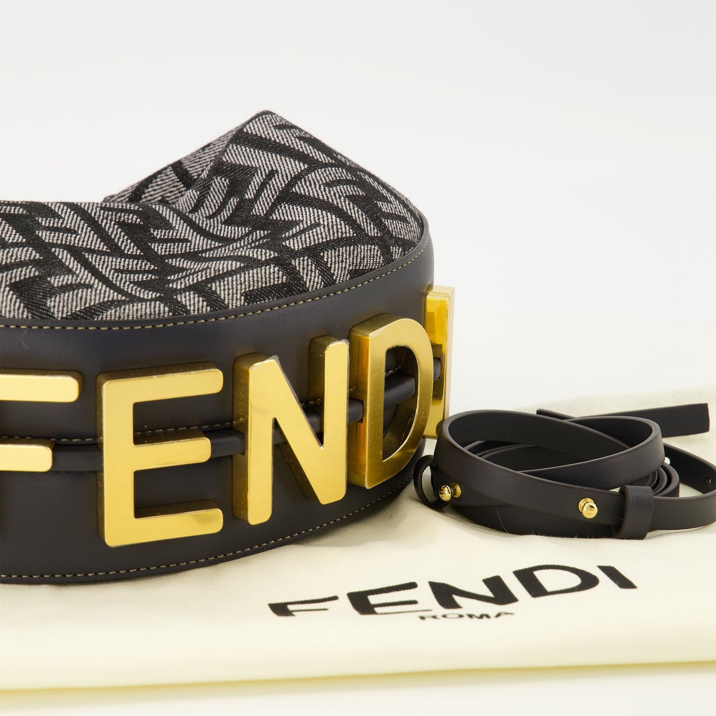 Fendigraphy mini bag in FF denim