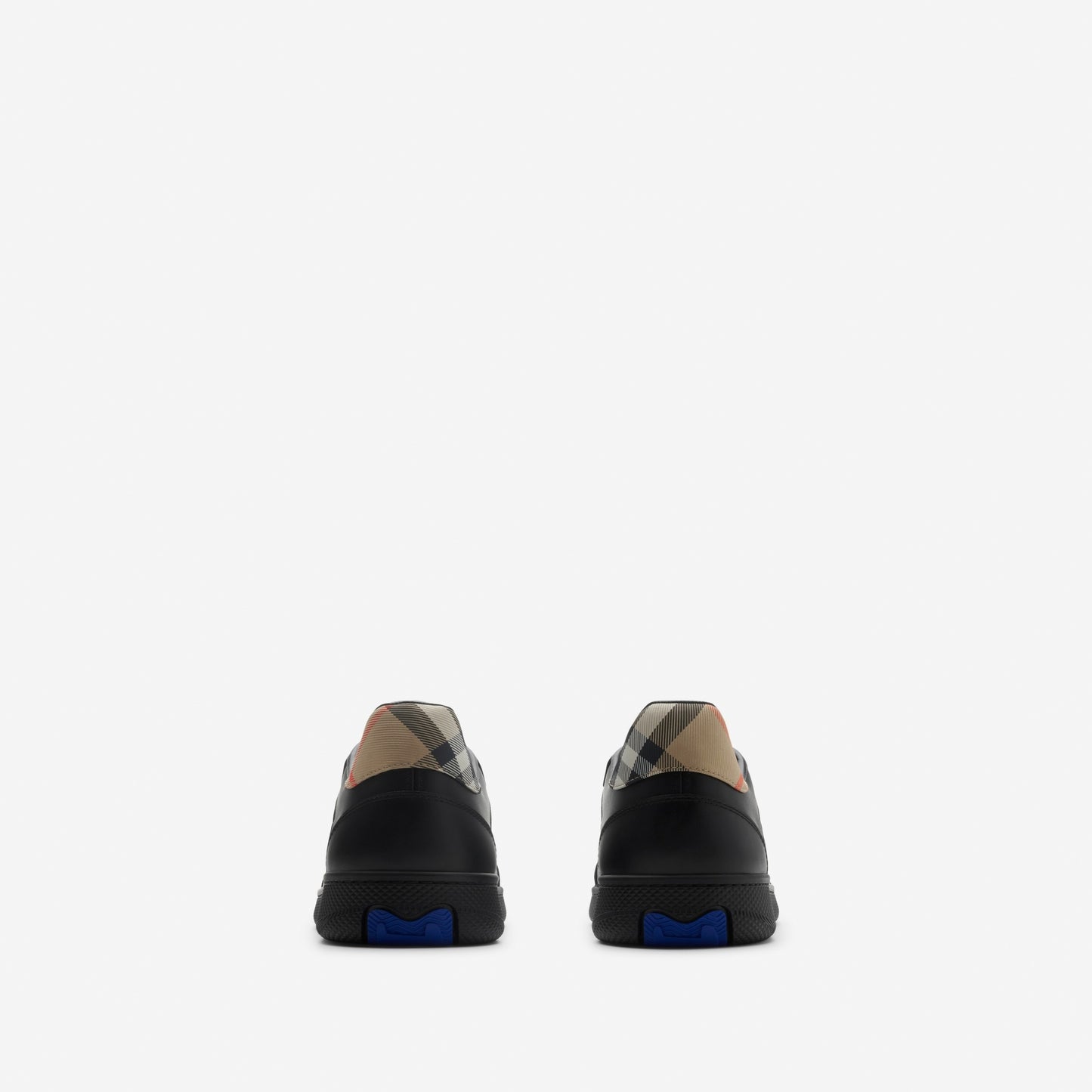 Check Panel Leather Low-Top Sneakers