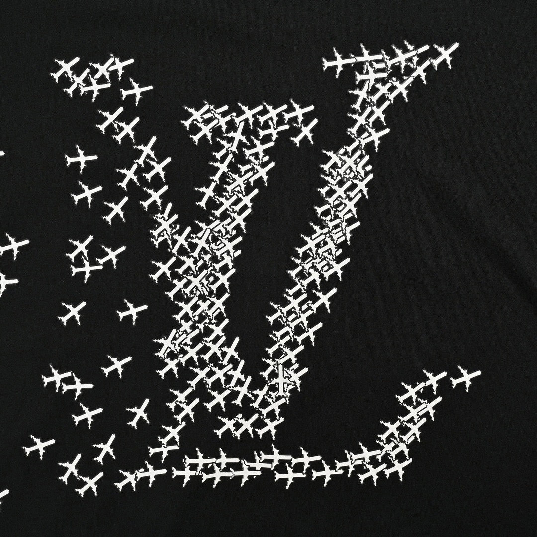Airplane Motif LV Logo T-Shirt