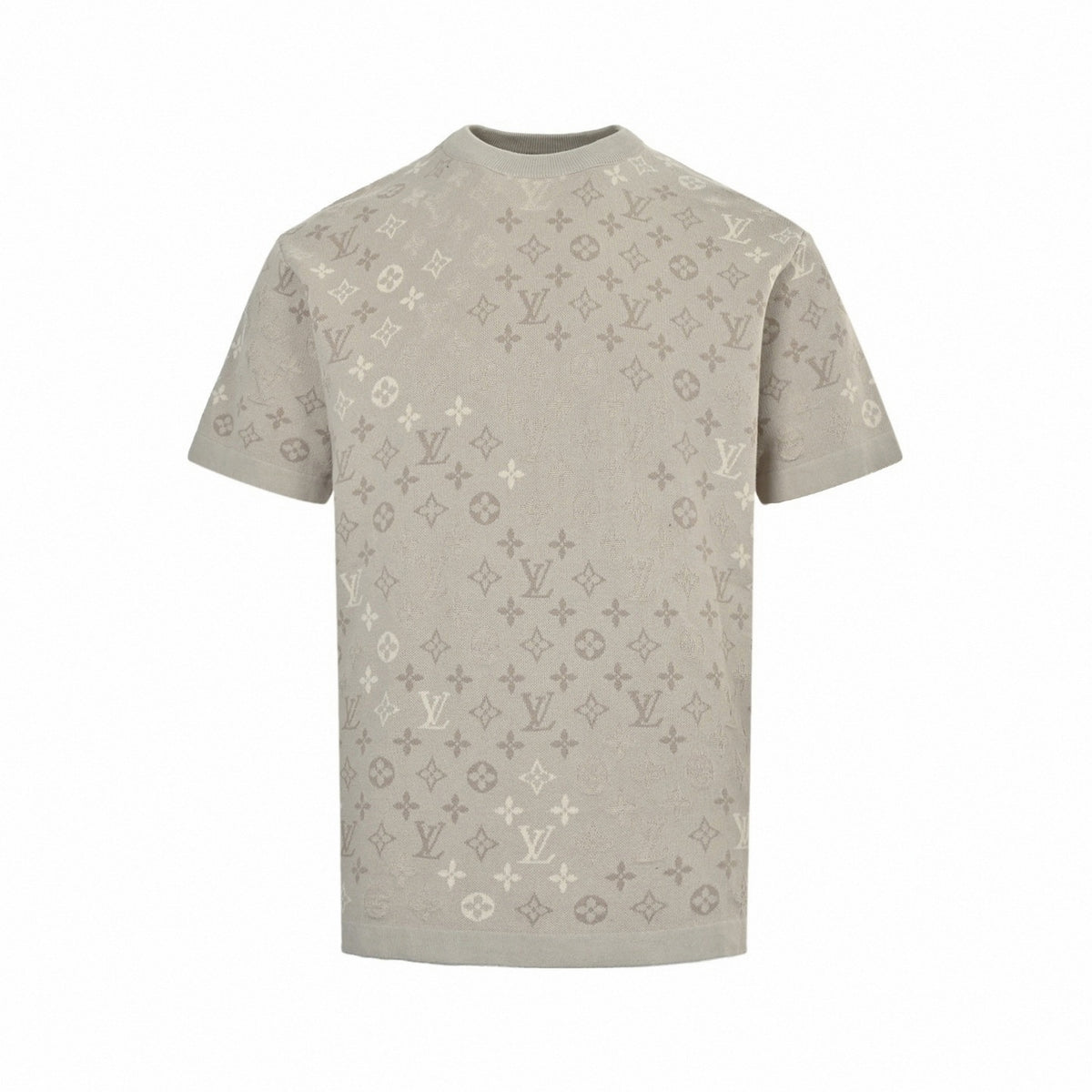 Monogram Jacquard Knit T-Shirt - Beige