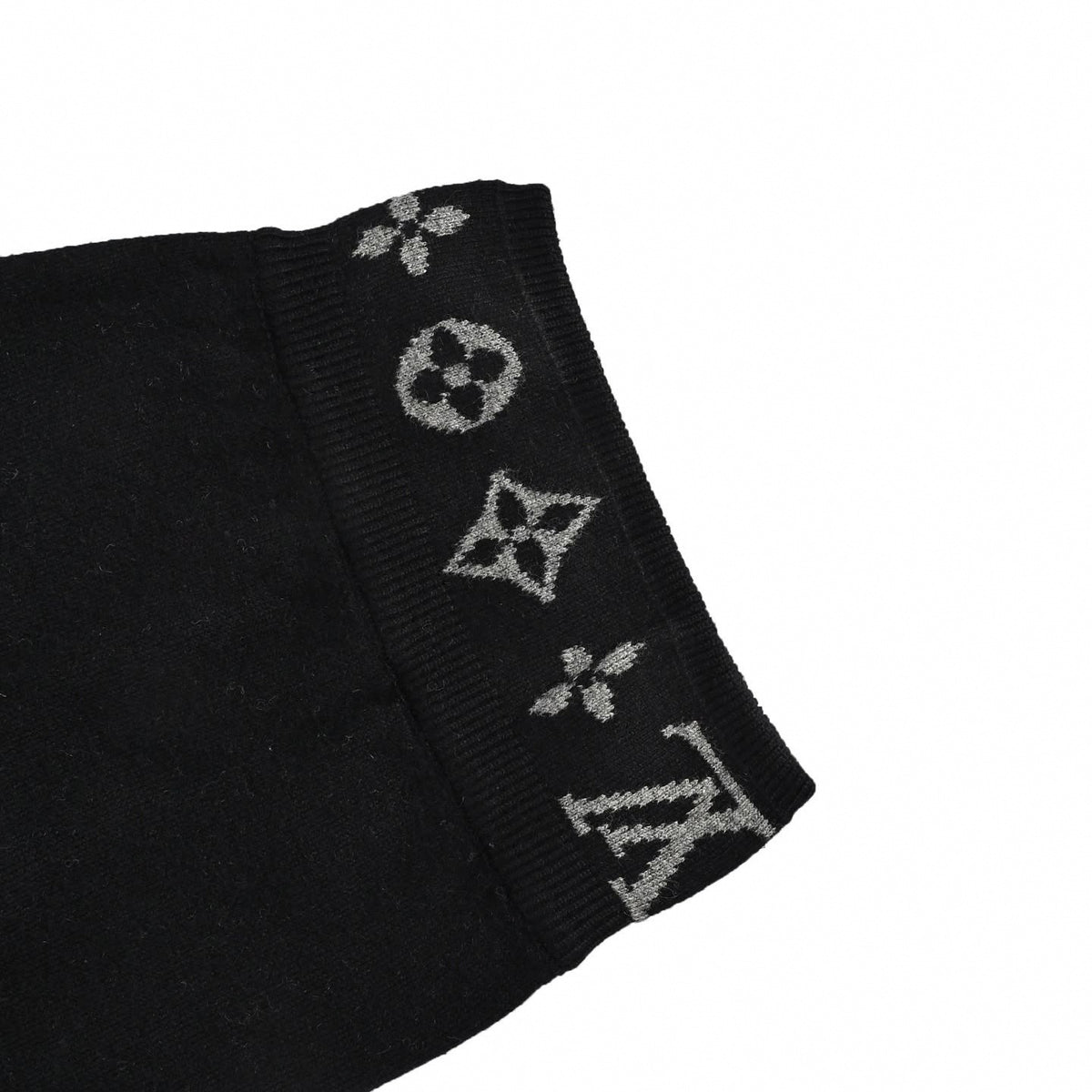 Monogram Cuff Sweatpants - Black