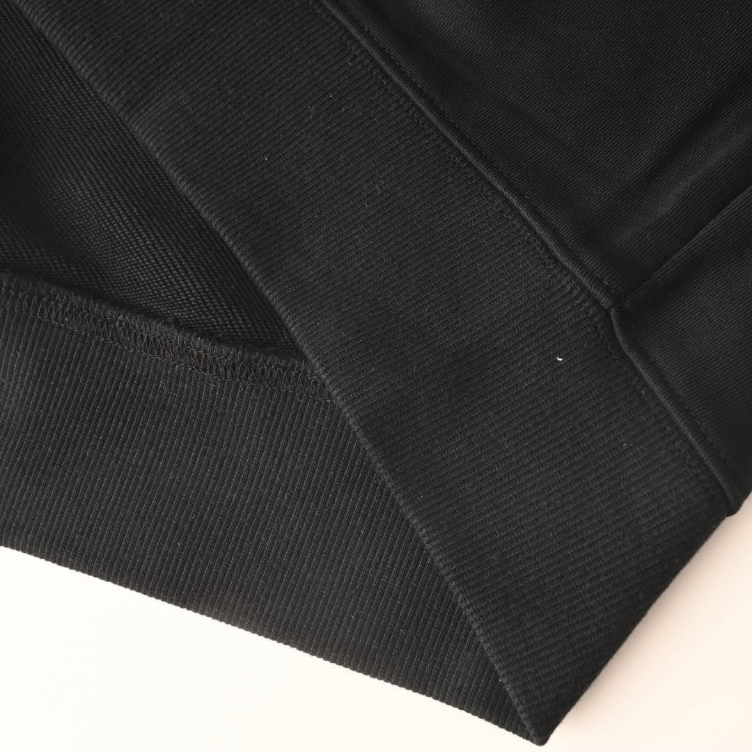 Embroidered Logo Layered Sweatshirt in Black & Off-White