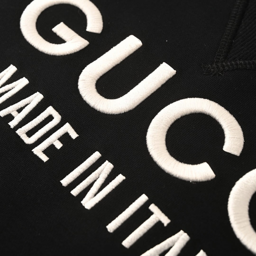 Embroidered Logo Layered Sweatshirt in Black & Off-White