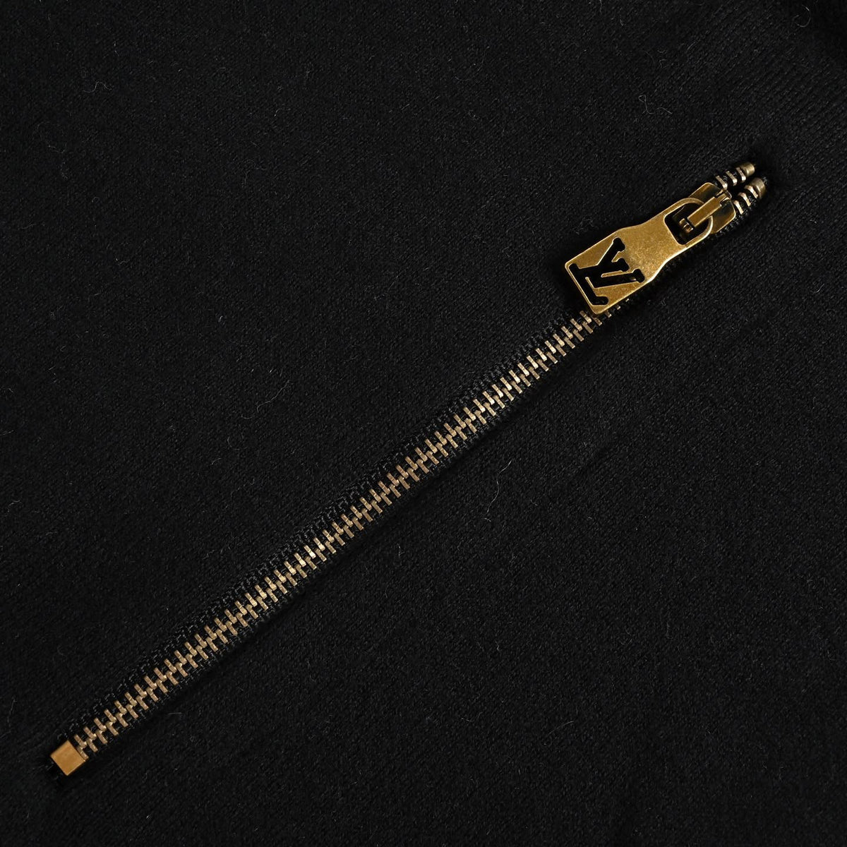 Monogram Trim Full-Zip Cardigan Black