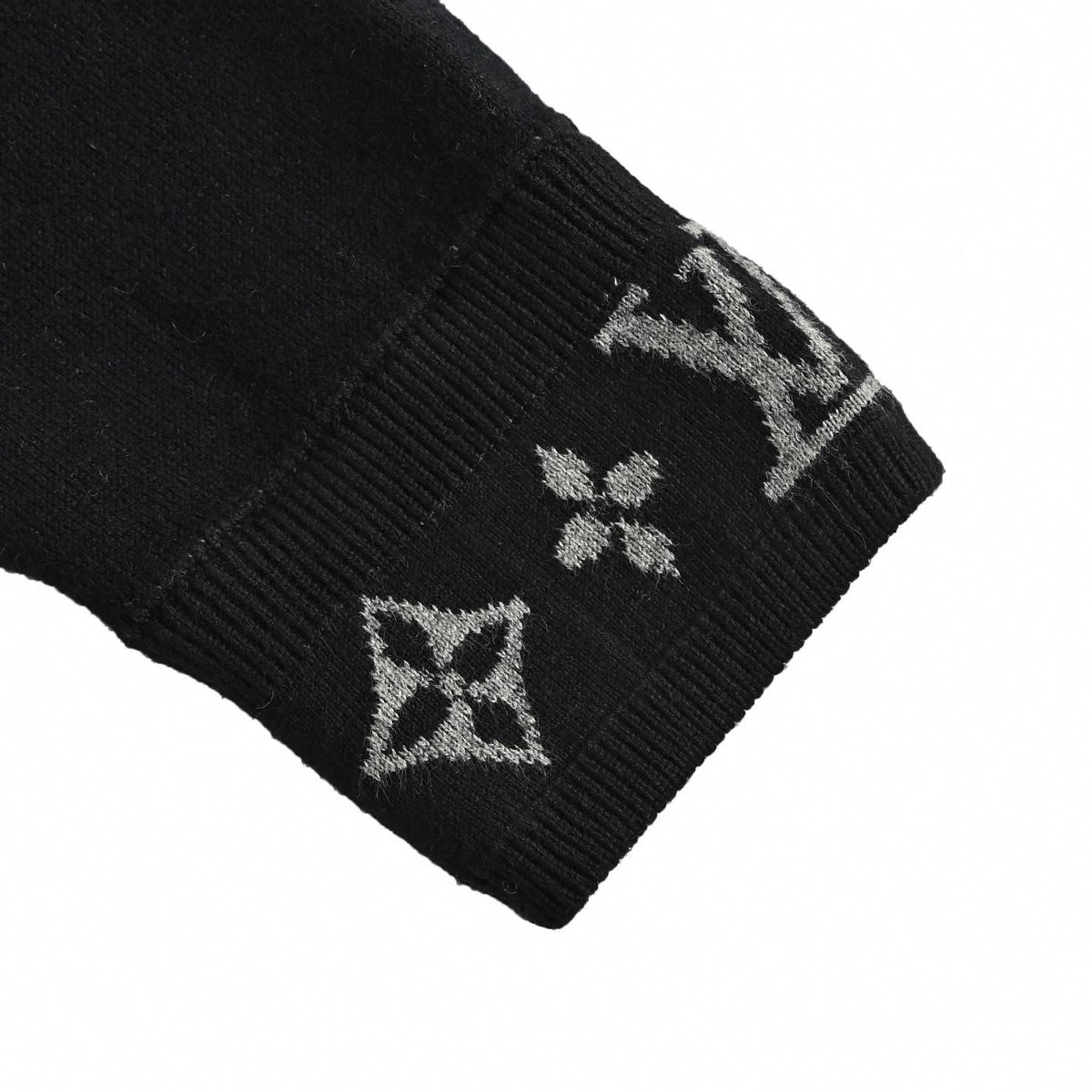 Monogram Trim Full-Zip Cardigan Black