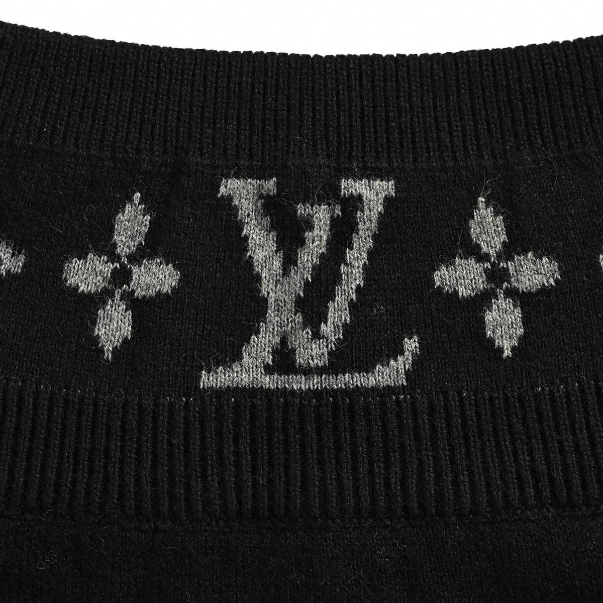 Monogram Trim Full-Zip Cardigan Black