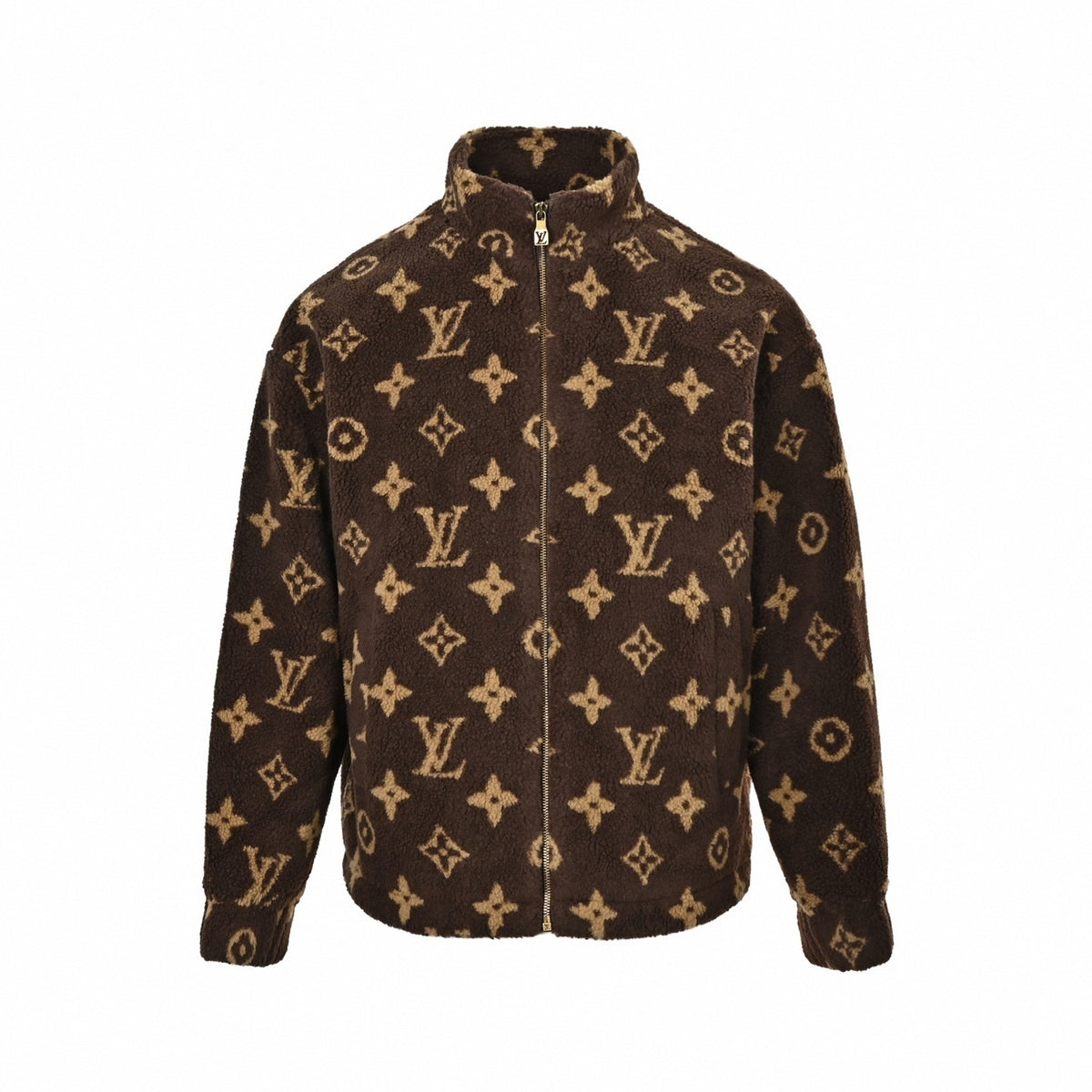 Mocha Monogram Fleece Zip-Up