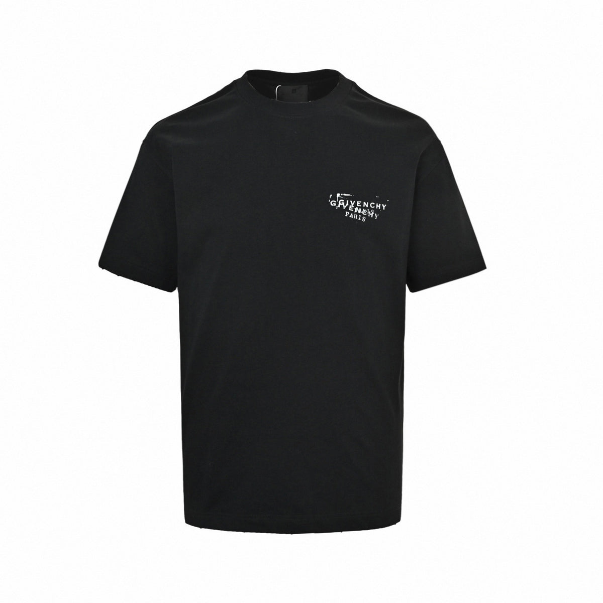 Distressed Offset Logo T-Shirt | Black