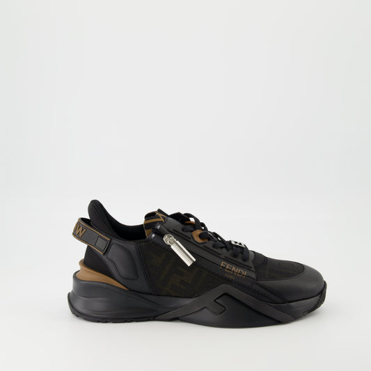 Flow Zip Sneakers - Black/Brown