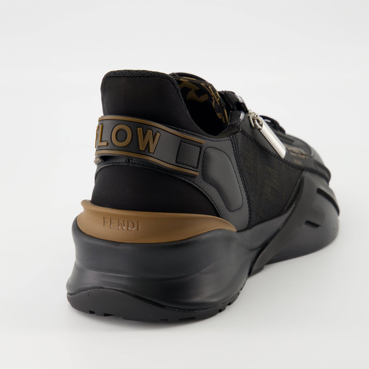 Flow Zip Sneakers - Black/Brown