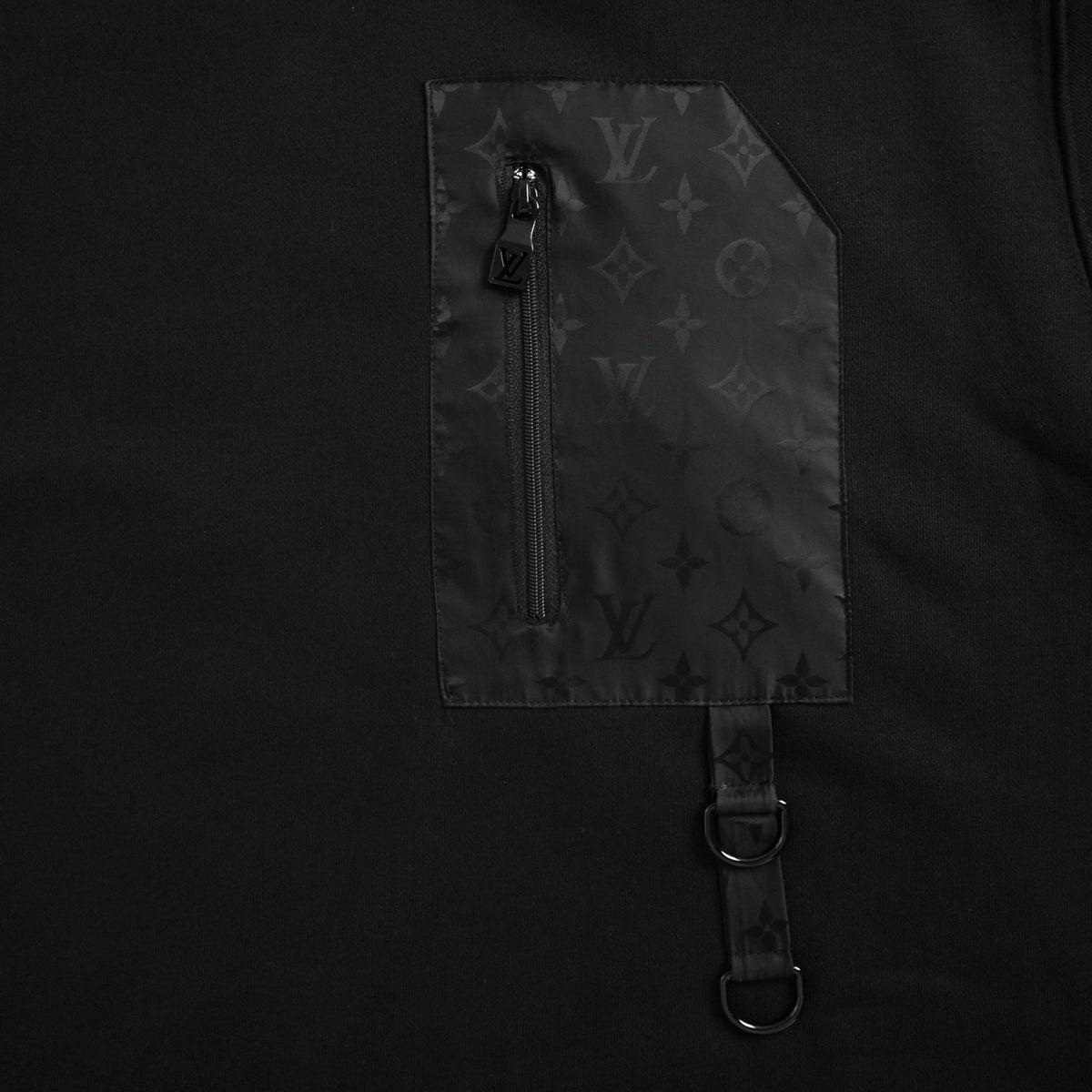 D-Ring Detail Monogram Sweatshirt - Black