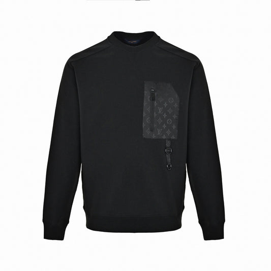 D-Ring Detail Monogram Sweatshirt - Black