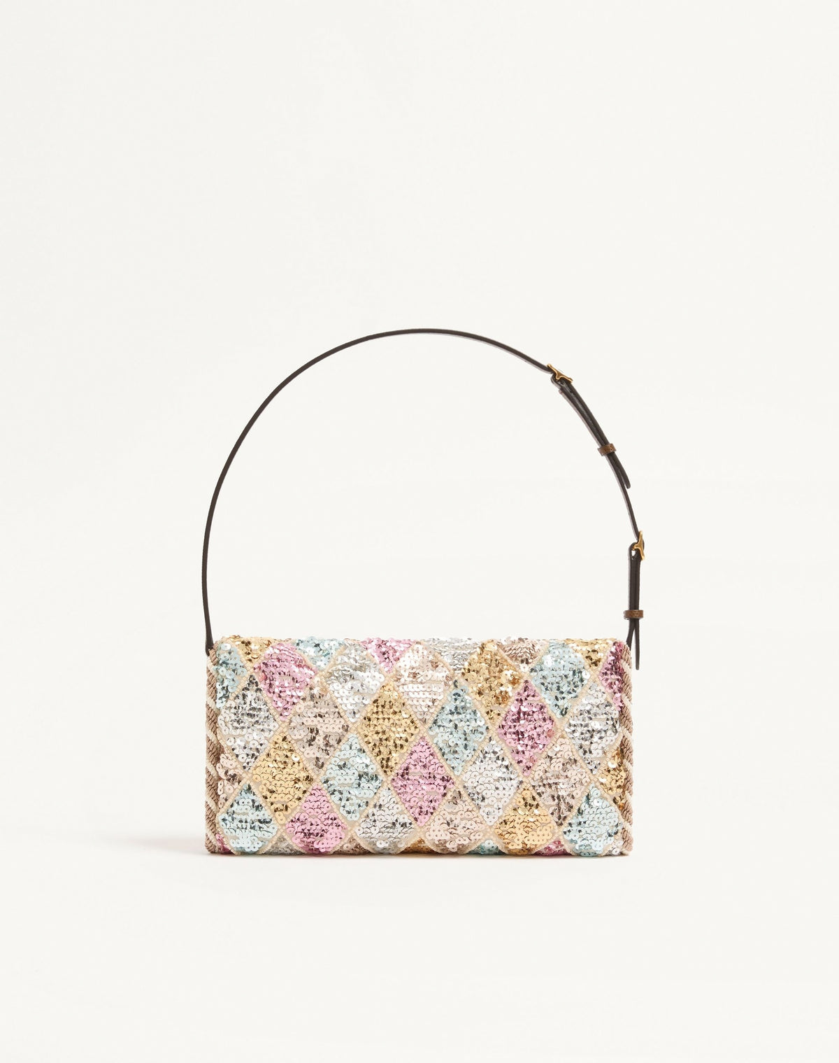 DeVain Small Shoulder Bag with Rhombelle Sequin Embroidery in Multicolor