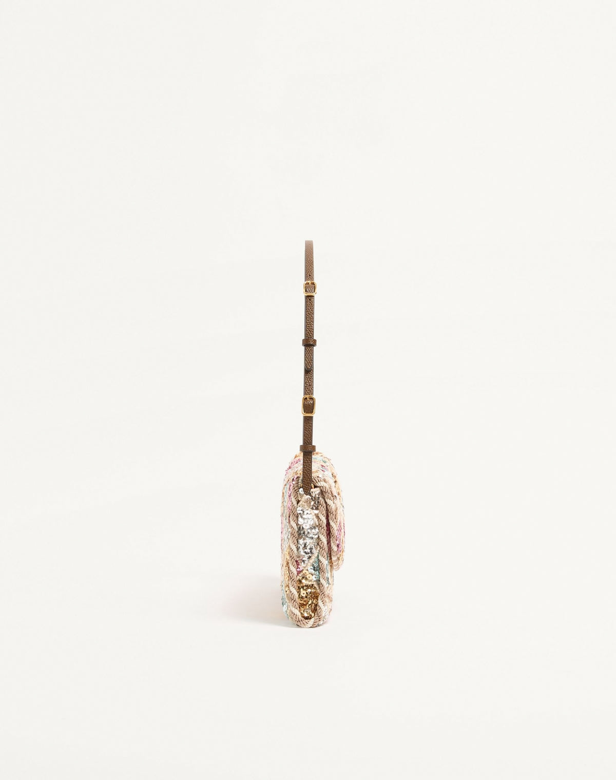 DeVain Small Shoulder Bag with Rhombelle Sequin Embroidery in Multicolor