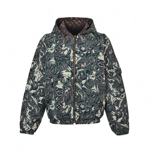 Reversible Monogram Camo Windbreaker