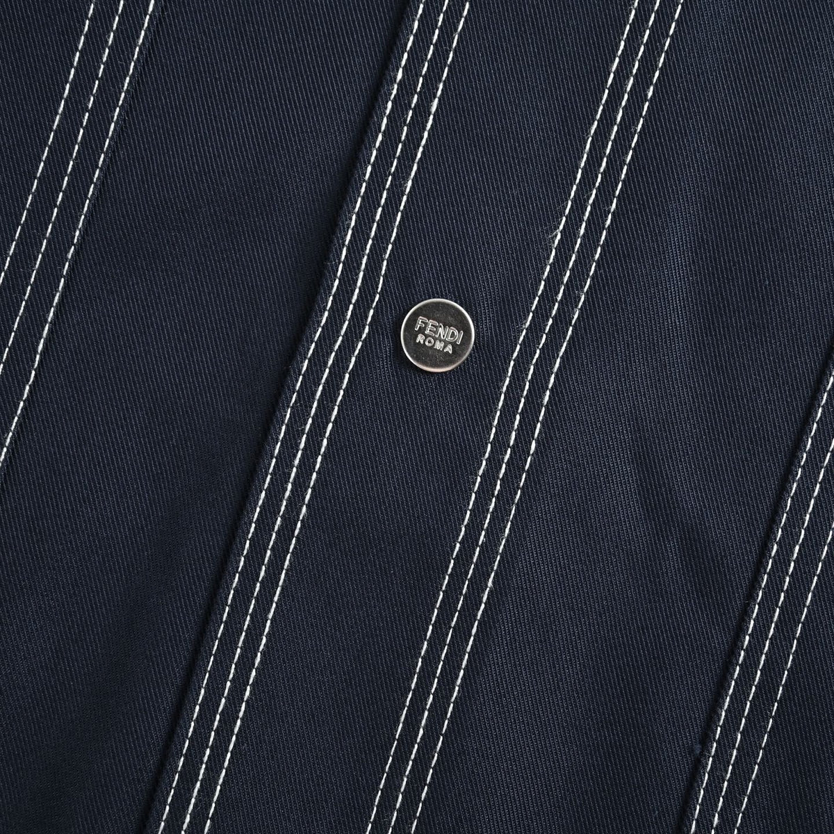 Contrast Stitch Overshirt - Navy