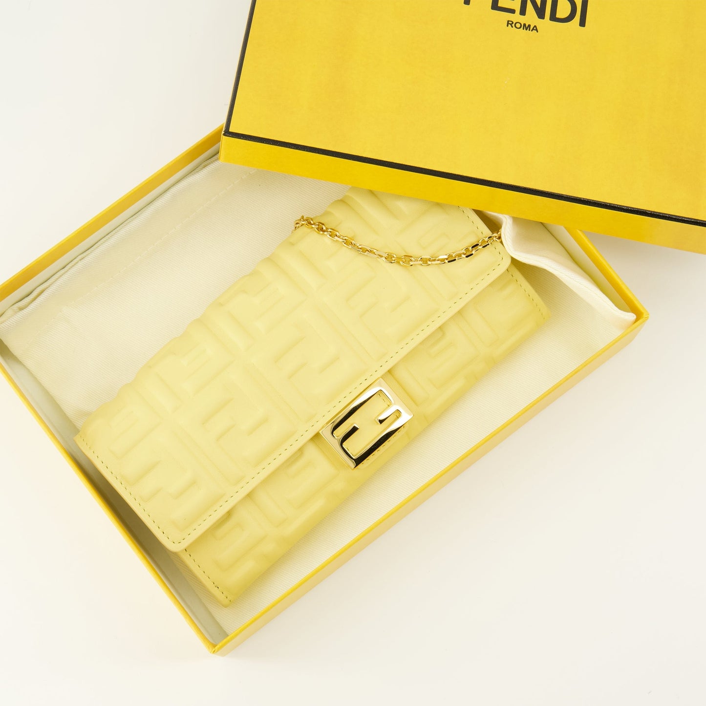 Yellow Chain Baguette Wallet
