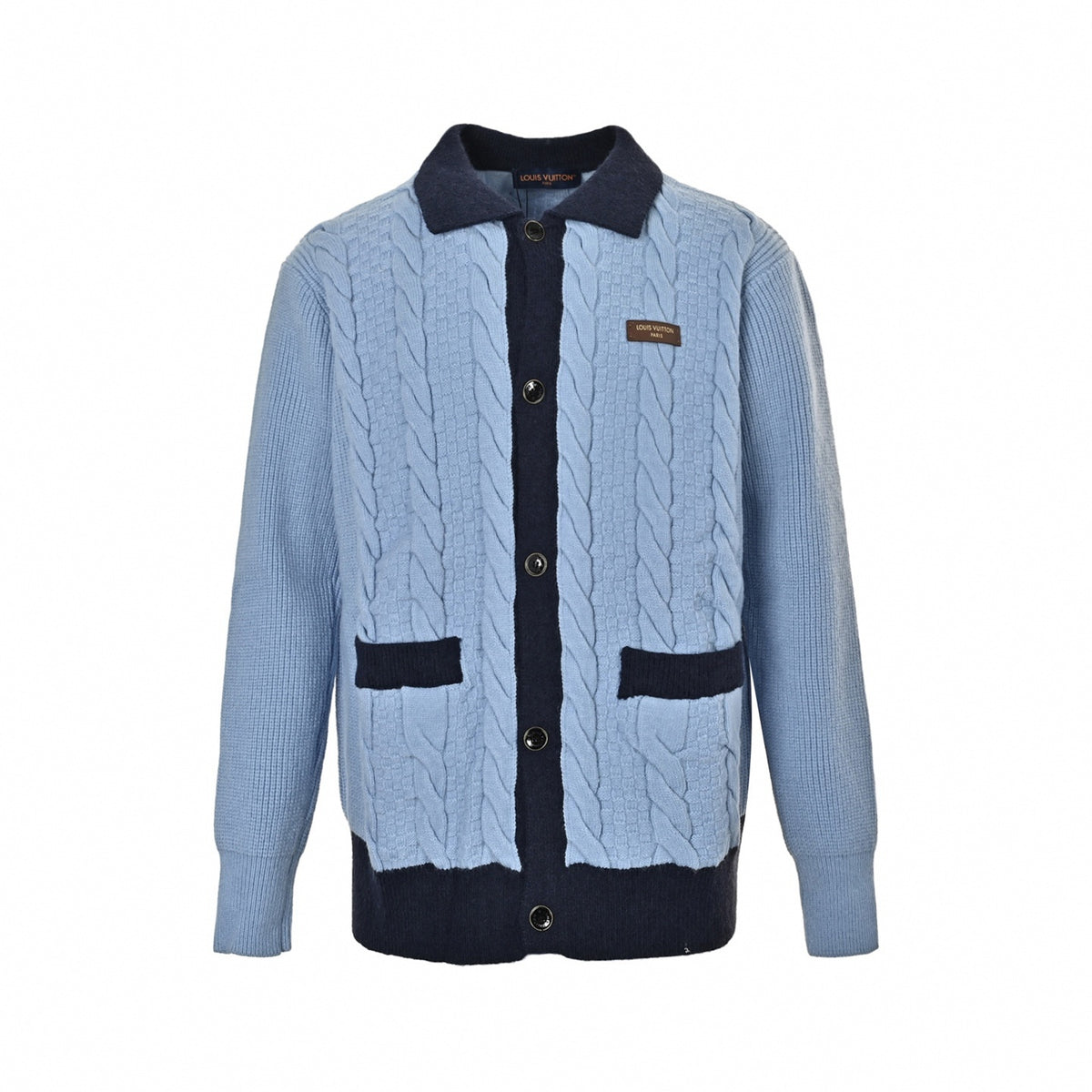 Two-Tone Textured Knit Cardigan