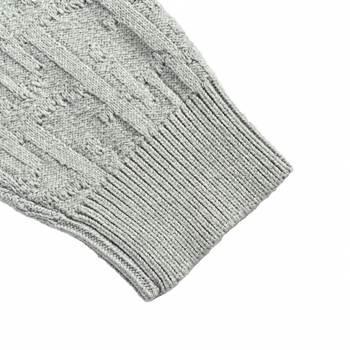 3D Logo Knit Crewneck - Light Grey