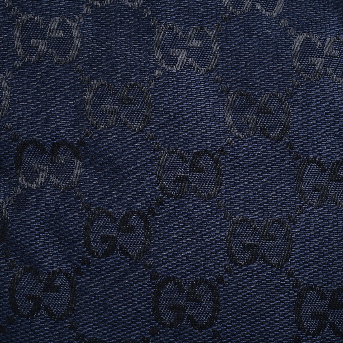 GG Jacquard Canvas Hooded Down Puffer Jacket in Dark Navy