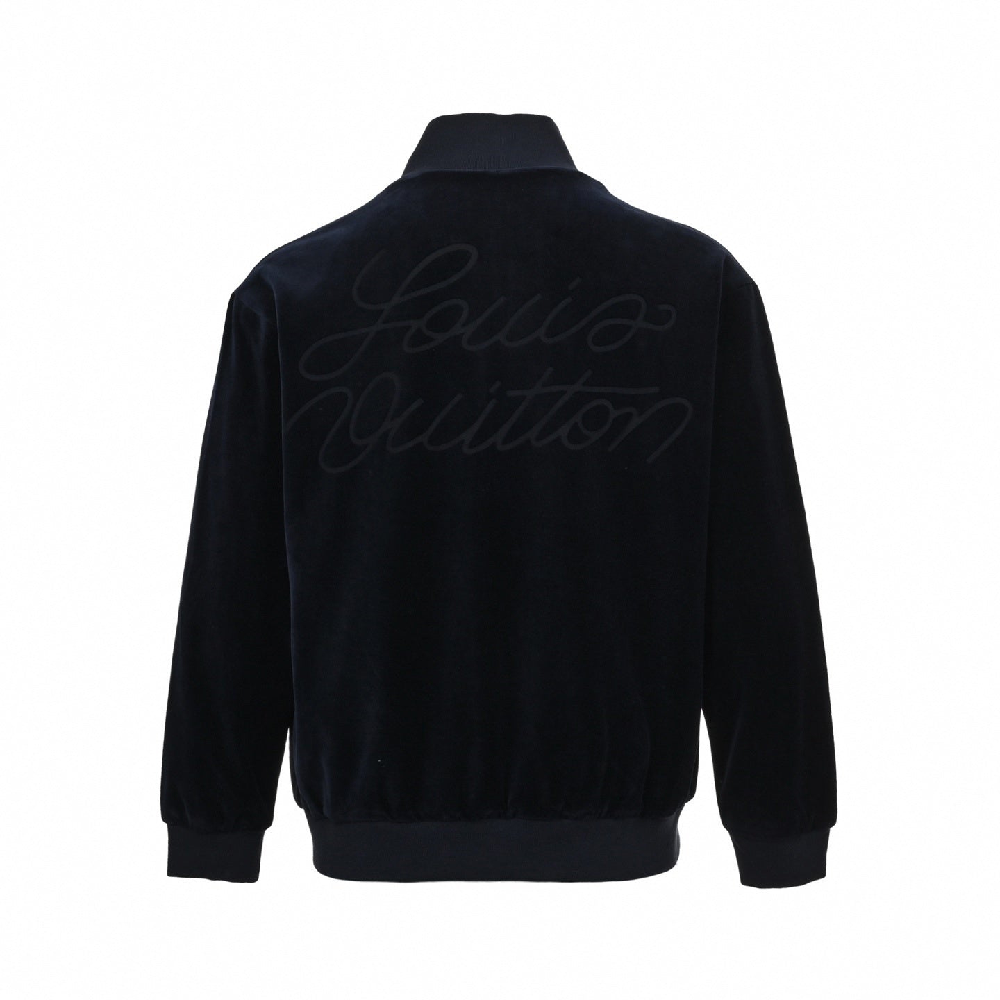 Velour Script Logo Zip-Up Jacket