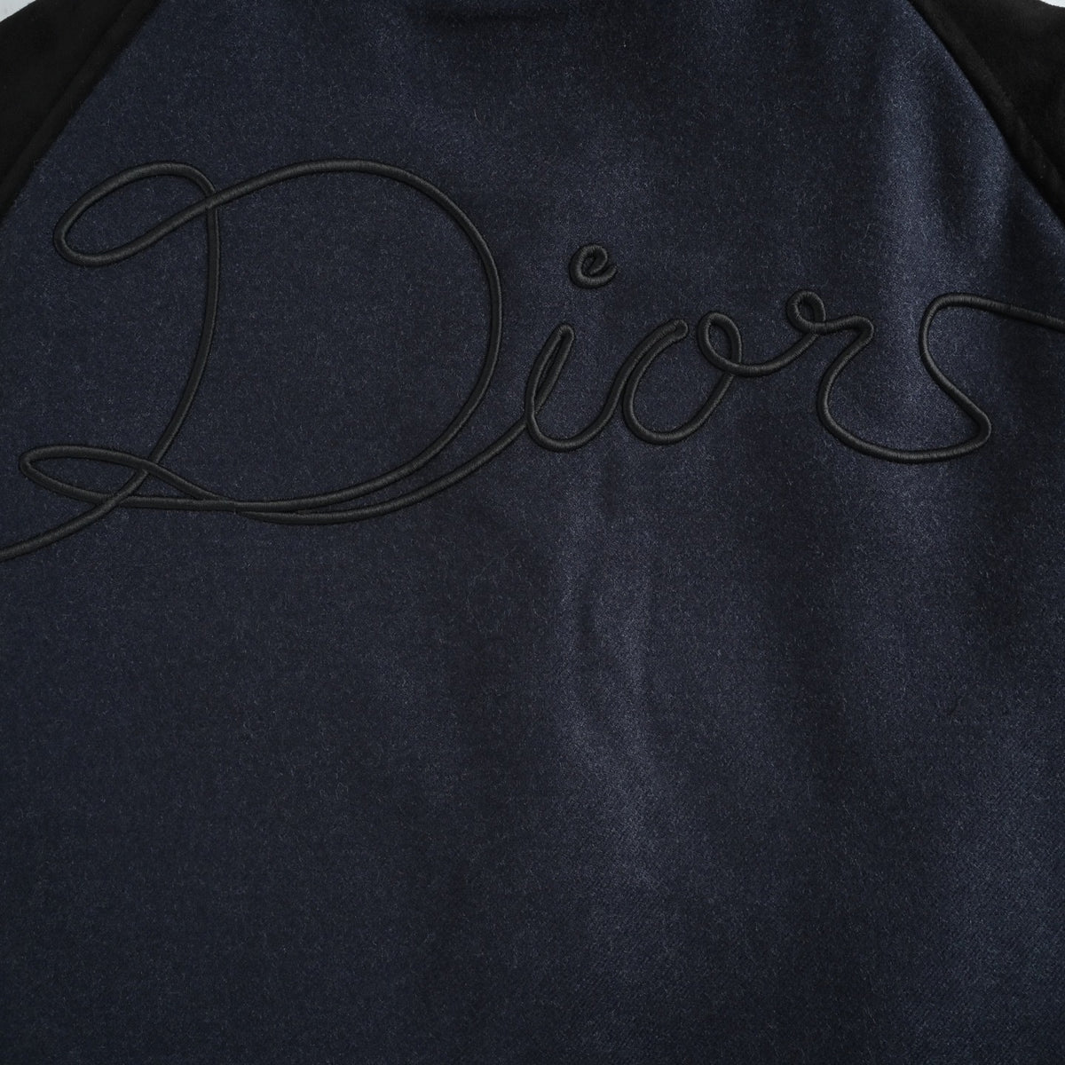 Script Logo Varsity Jacket - Navy/Black