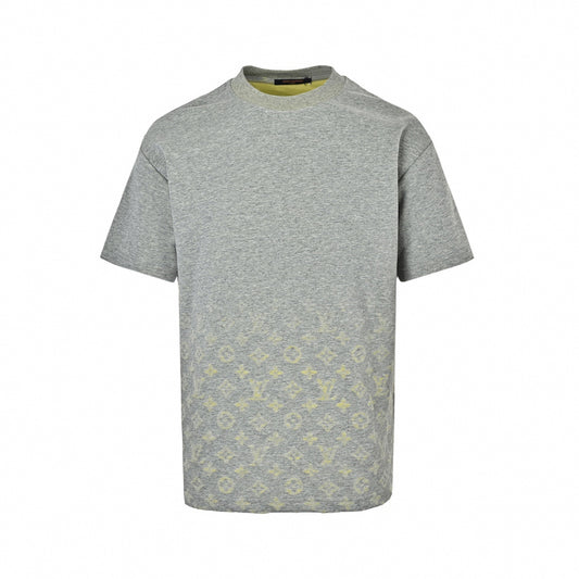 Gradient Monogram T-Shirt | Heather Grey & Yellow