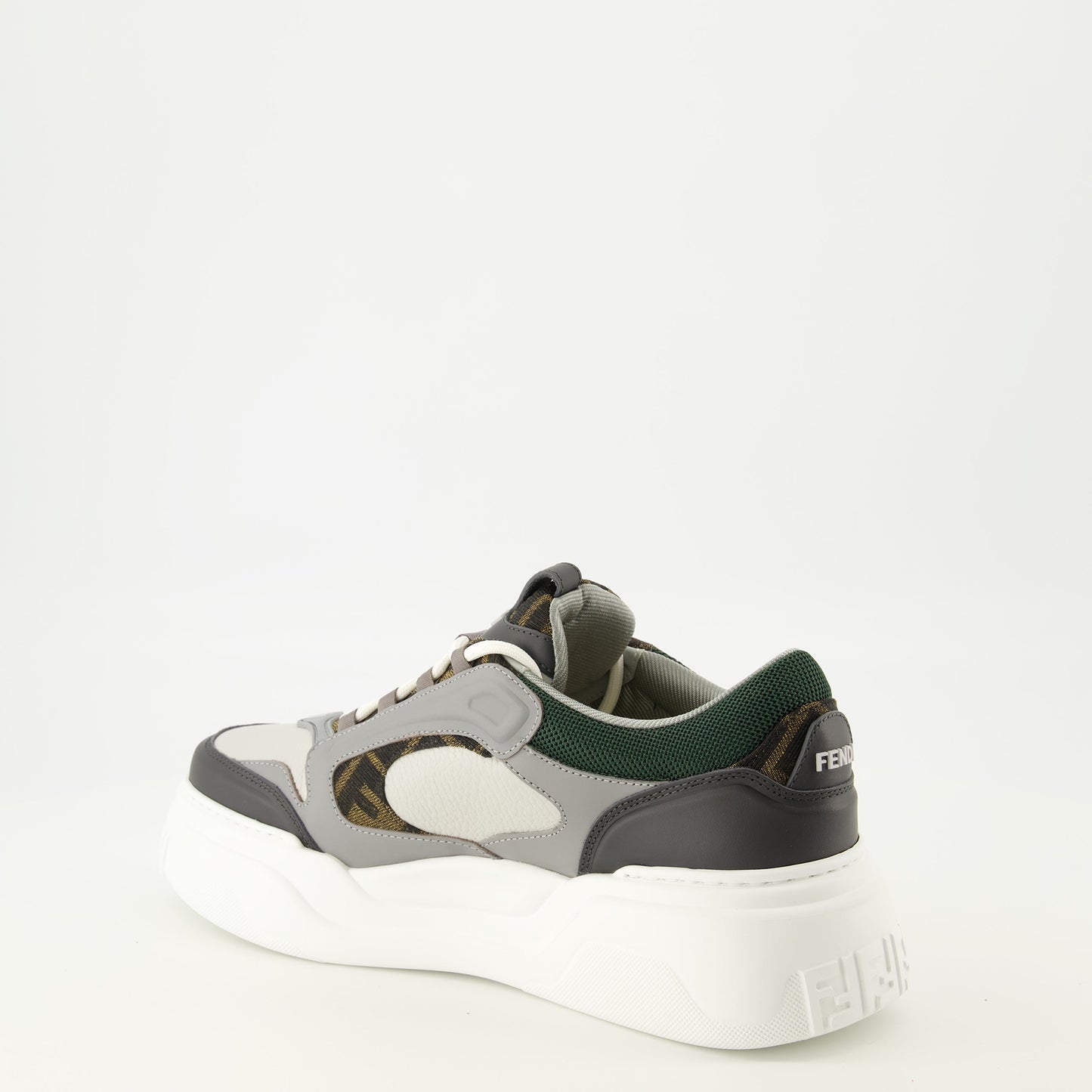 Fendi Force Gray and Green Sneakers
