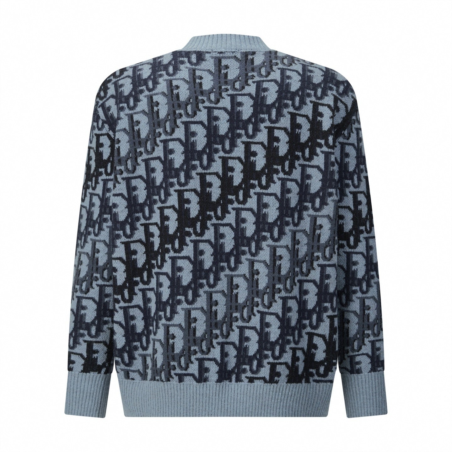 Oblique Terry Cotton Jacquard Crewneck | Blue