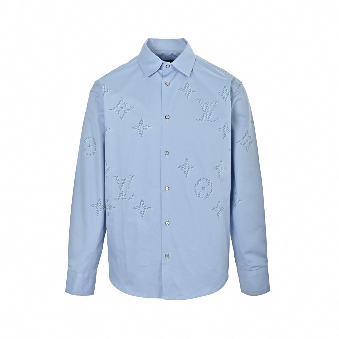 Light Blue Pointillism Monogram Button-Down