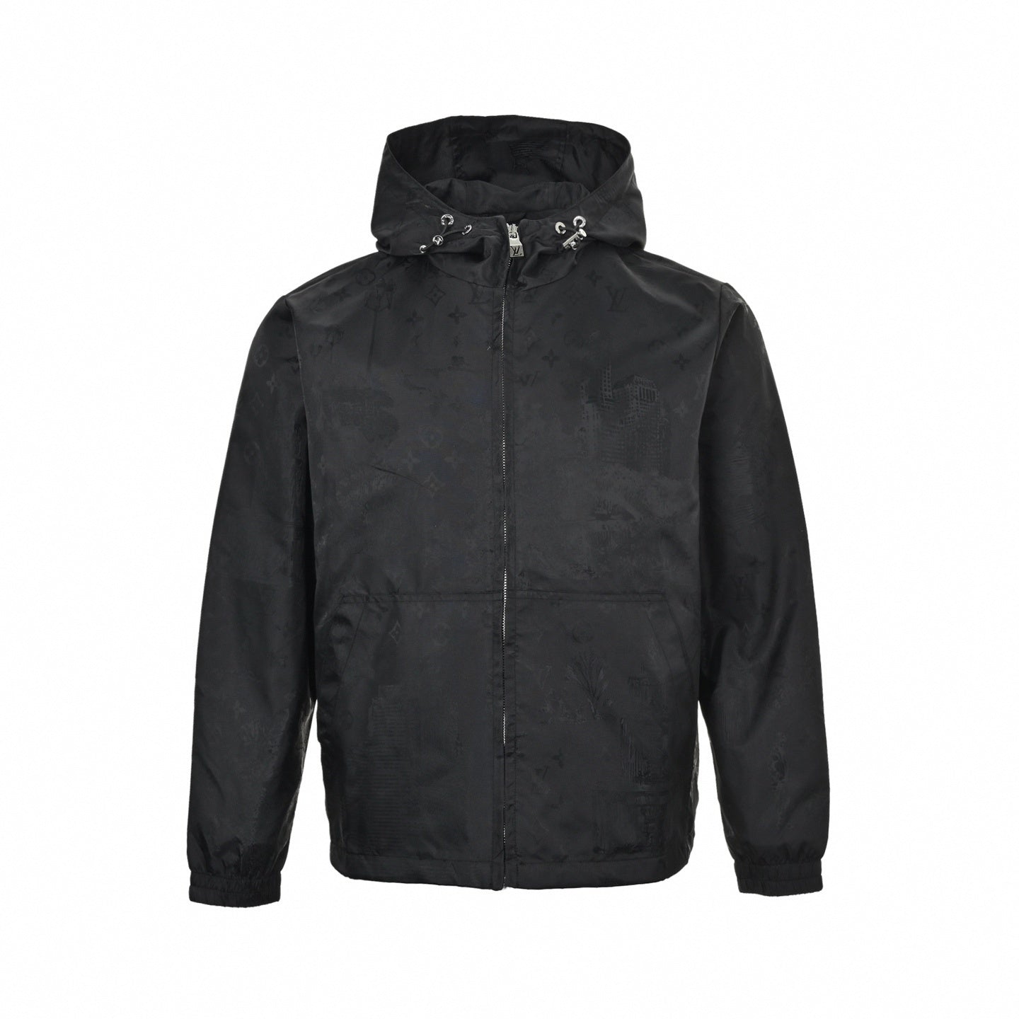 Tonal Monogram Hooded Jacket | Black