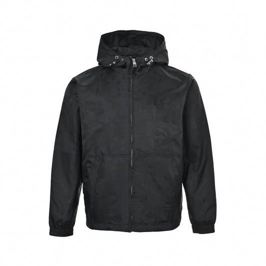 Tonal Monogram Hooded Jacket | Black