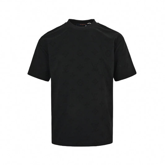 Tonal Embossed Monogram T-Shirt | Black