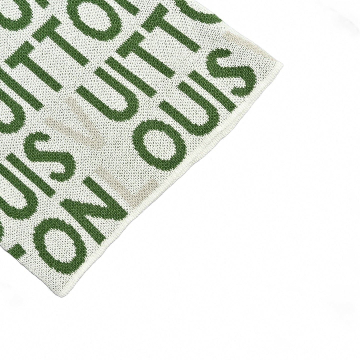All-Over Typographic Knit T-Shirt | White & Green