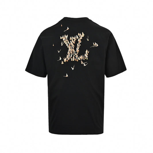 Embroidered Sailboat LV Logo T-Shirt - Black