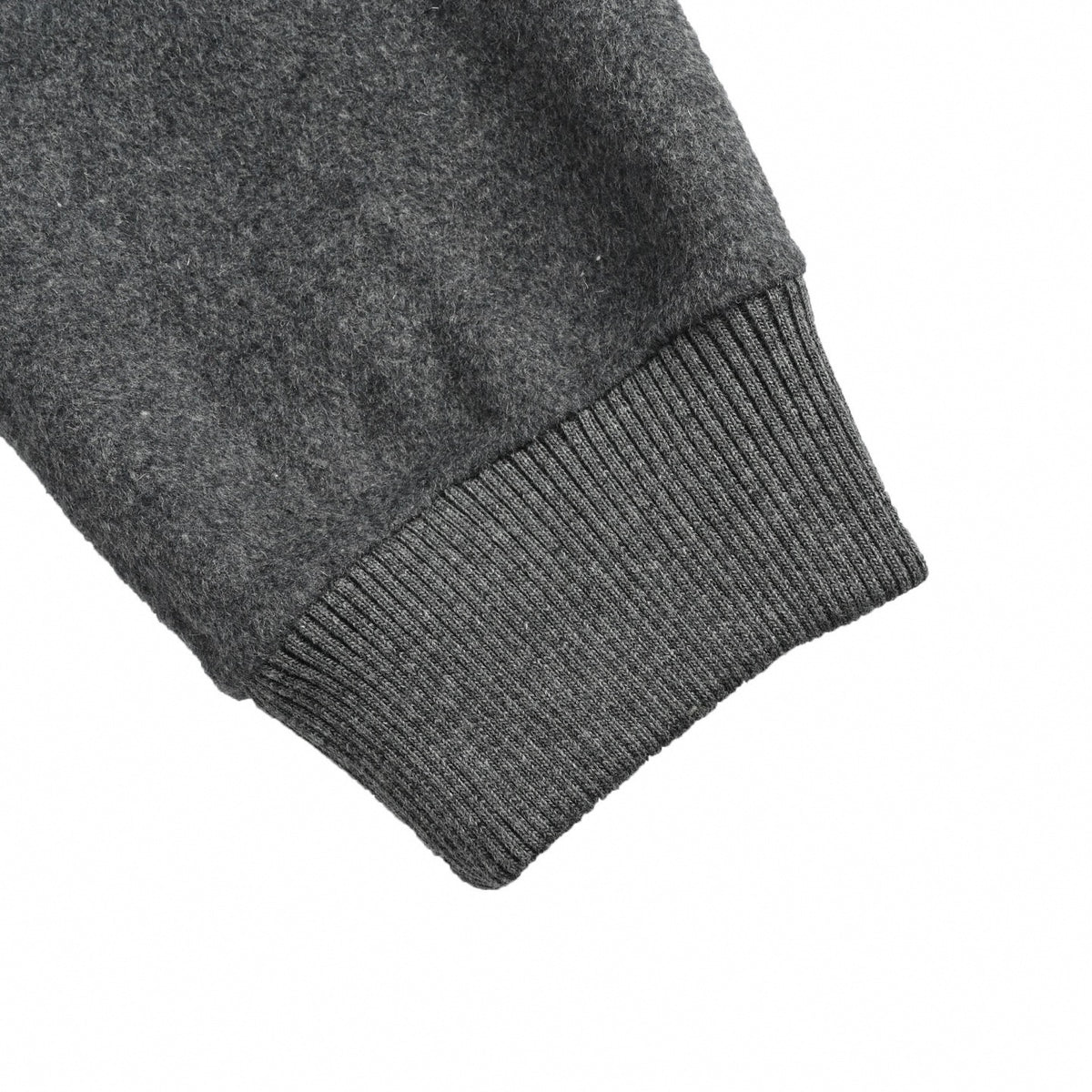 FF Embossed Felted Wool Blouson Jacket in Dark Charcoal Grey